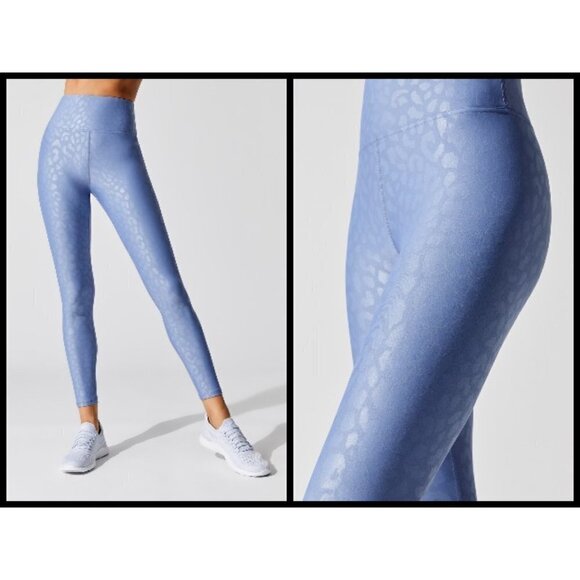 💕CARBON38💕 Leopard Takara Shine Legging ~ Blue - Picture 2 of 14